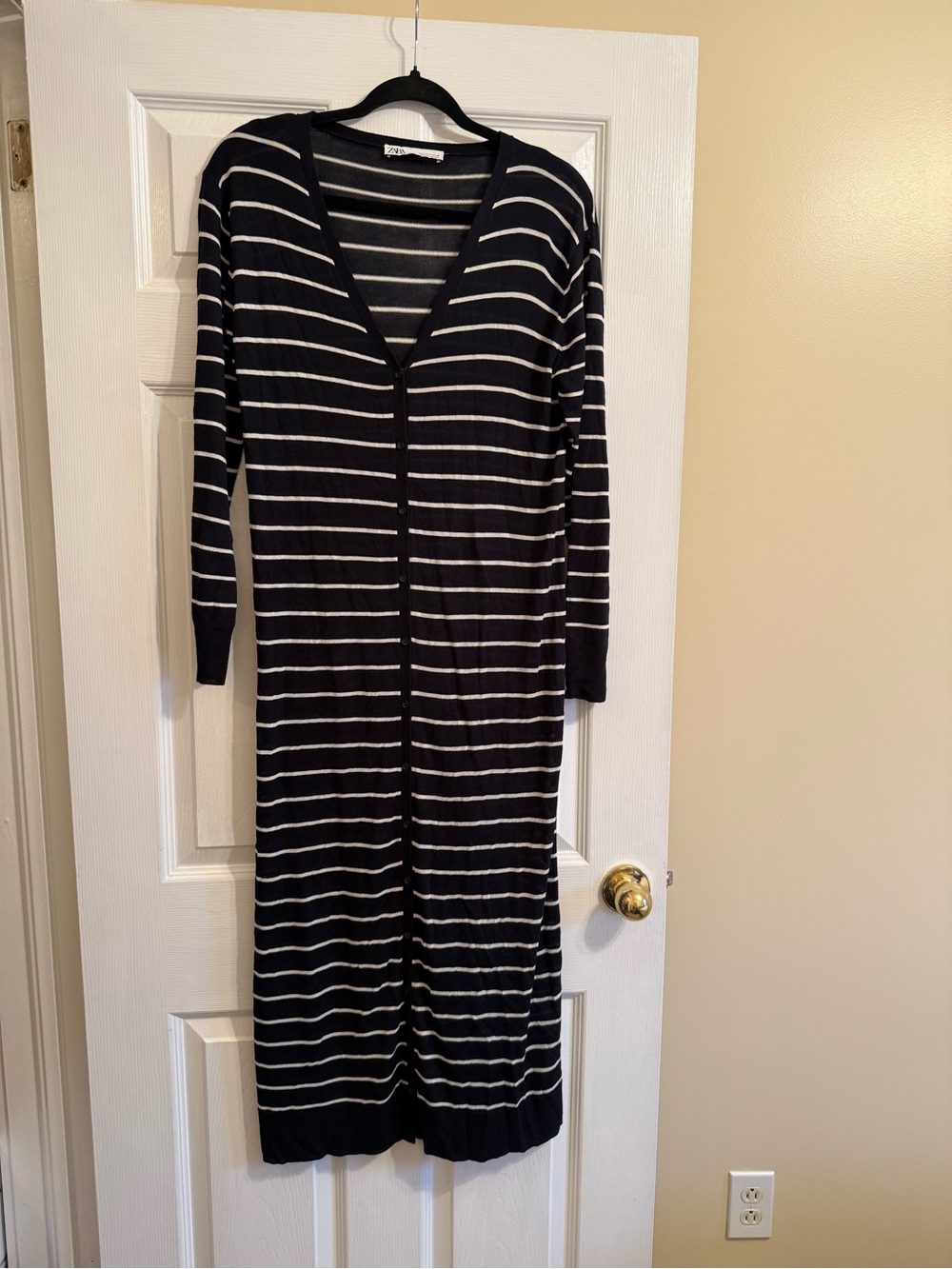 Zara Black & White Striped Maxi Dress